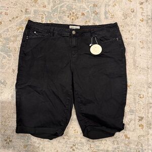 Royalty For Me Black Denim Bermudas